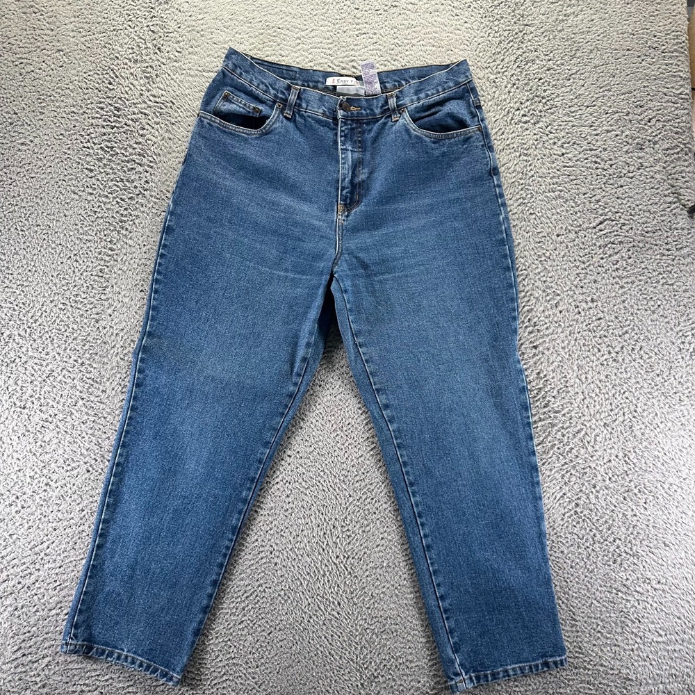 Bill Blass Jeans Womens 16P Blue Cotton Denim Straight Leg Faded Workwear Travel